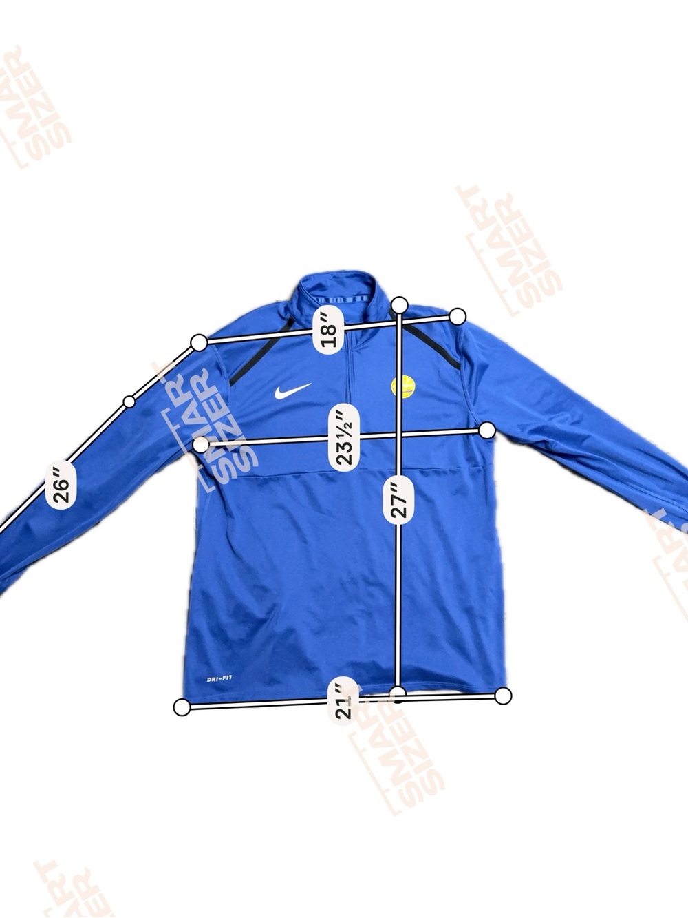 Nike Golden State Warriors Dri-FIT 1/4 Zip Pullover Jacket Blue Mens Large - Picture 9 of 9